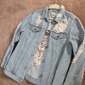 cute ripped jean jacket